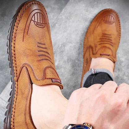 Beige Casual Leather Shoes